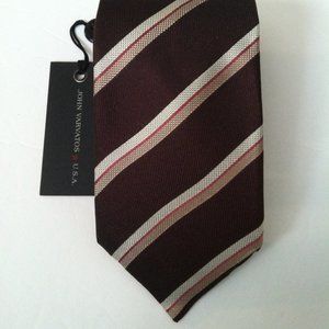 JOHN VARVATOS MEN'S NEW BROWN SILK TIE    WIDTH: 3"